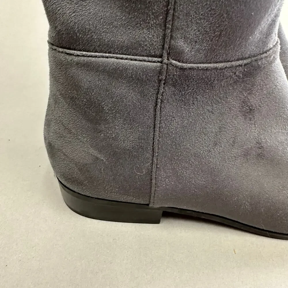 Michael Kors Bromley stretch over the boots gray faux suede‎ Size 9.5